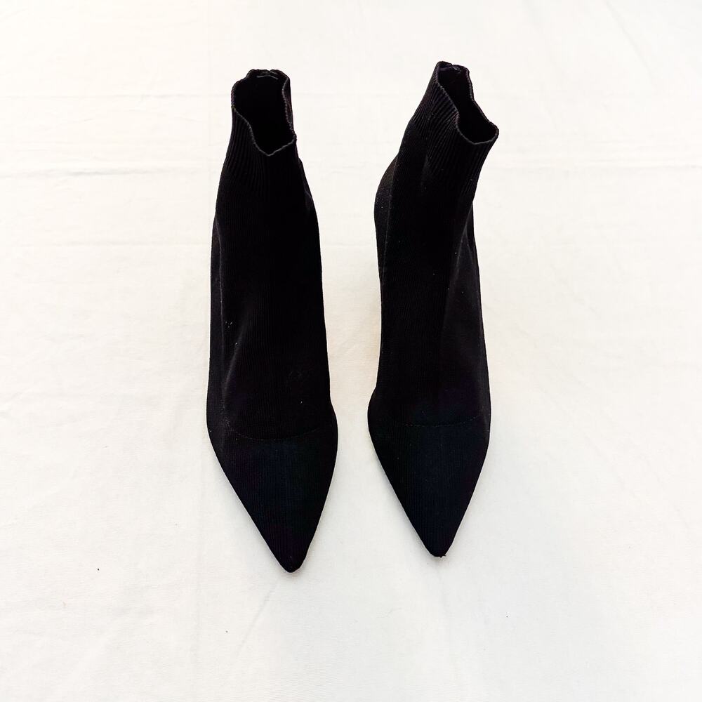 Tony Bianco Gwen Black Sock Knit Bootie Ankle Boot Size 7.5